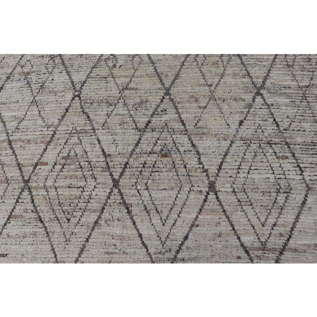 Gray Modern Wool Rug With Diamond Design by Keivan Woven Arts 10'2 X 13'6 For Sale - Image 8 of 12