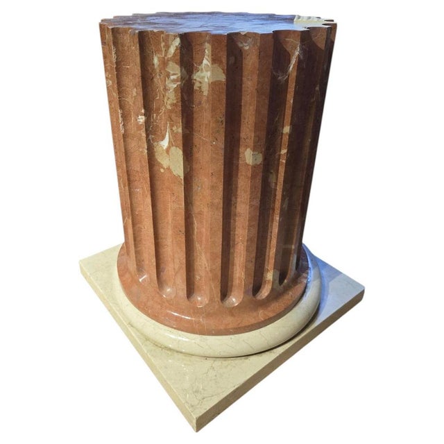 Large Two-Tone Marble Pedestal Column, Italy, 1950s For Sale - Image 9 of 9