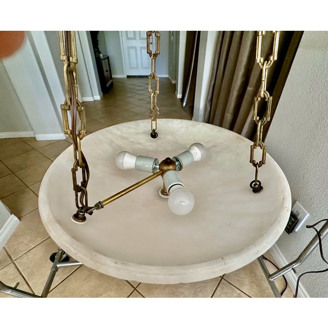 Late 20th Century Directoire Style French Alabaster Pendant Chandelier For Sale - Image 10 of 17