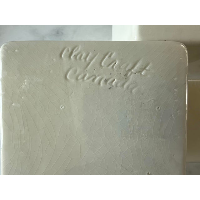 Set of 3 Vintage Ceramic Canisters With Hand Painted Quilted Star Pattern For Sale - Image 11 of 11