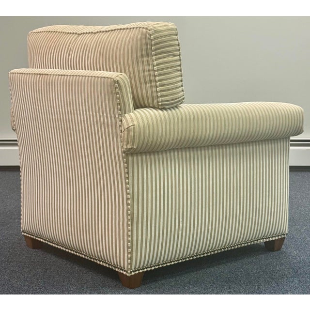 Contemporary Vanguard Furniture American Bungalow Collection Upholstered Chair With Ottoman For Sale - Image 3 of 10