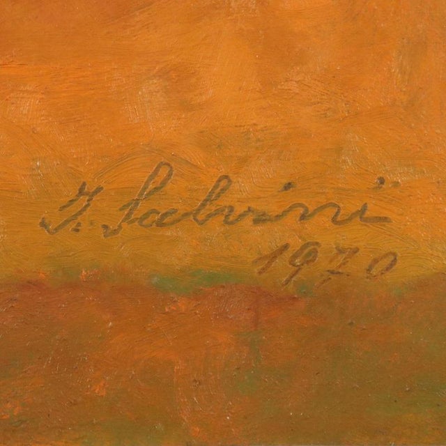 Innocente Salvini, Landscape Composition, 1970, Oil Painting on Canvas, Framed For Sale - Image 7 of 12