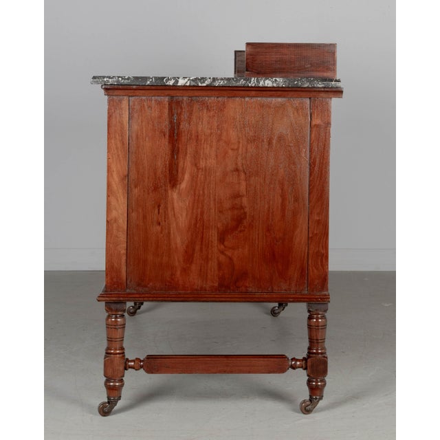 Wood 19th Century English Marble Top Walnut Sideboard by P. E. Gane For Sale - Image 7 of 10
