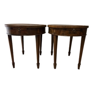 Late 20th Century Hekman Copley Place Mahogany Side Tables - Pair For Sale