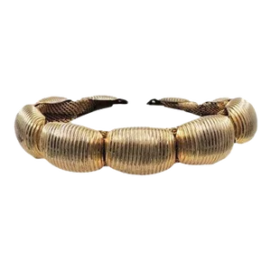Vintage 1970s Signed Napier Goldtone Ribbed Bracelet