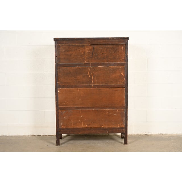 Berkey & Gay Style Antique Mission Oak Arts & Crafts Bookcase Cabinet, Circa 1910 For Sale - Image 15 of 16