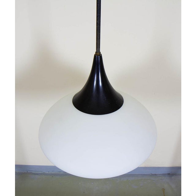 Black Opaline Glass Pendant Lamp, 1960s For Sale - Image 8 of 11