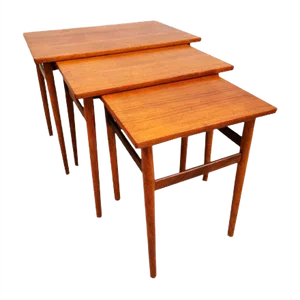 Mid-Century Danish Teak Mimiset Nesting Tables from Bijzettafels, Set of 3