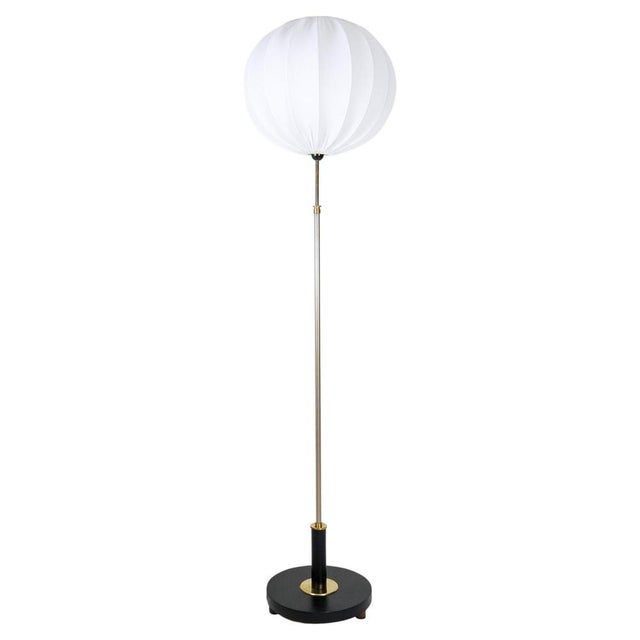Art Deco Brass with Blackened Wood Floor Lamp, Sweden, 1940s For Sale - Image 17 of 17