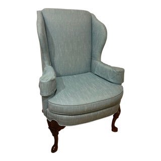 Sherrill Queen Anne Style Wing Back Chair For Sale