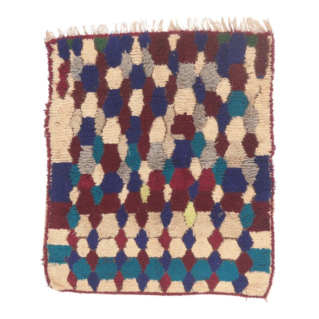 Vintage Azilal Moroccan Rug, 04'05 X 05'02 For Sale