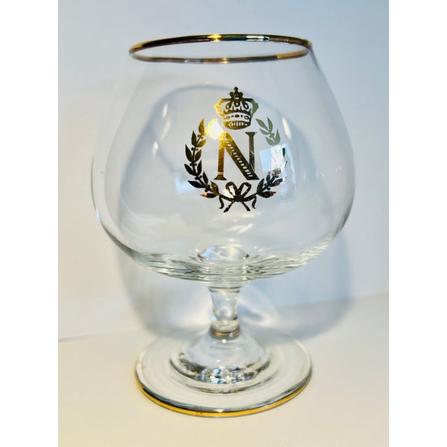 Set of Four Napoleon Brandy or Cognac Glass Snifters With a Silver Plated Snifter Warmer For Sale - Image 11 of 12