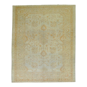 Antique Zabihi Collection Pale Turkish Oushak Room Size Carpet