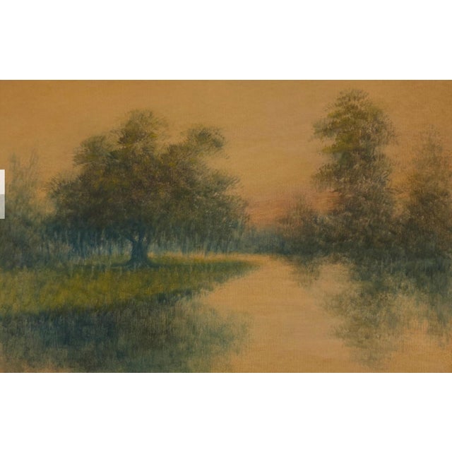 A painting by iconic Louisiana painter Alexander Drysdale, in his classic style, with fine definition rather than washed-...