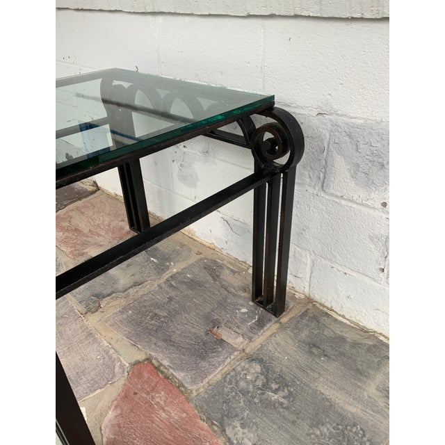 Black 1920s Deco Style Cast Iron Glass Top Table For Sale - Image 8 of 10