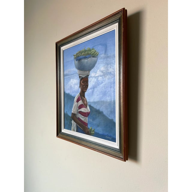 Lucson Guerrier Caribbean Woman With Fruit Bowl For Sale - Image 4 of 13