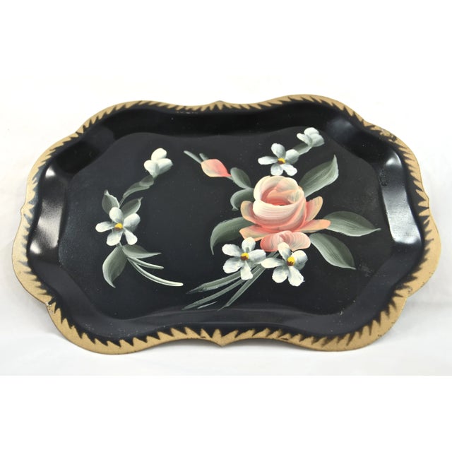 Hand-Painted Tole Trays - Set of 6 For Sale - Image 4 of 5