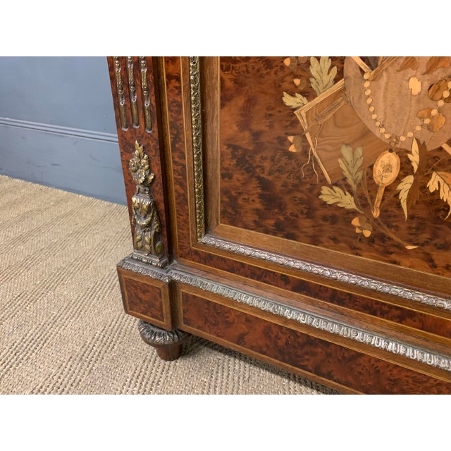 Antique French Inlaid Mahogany and Amboyna Bookcase, 1880 For Sale - Image 16 of 18