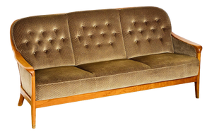 Vintage Scandinavian Three-Seater Velvet Sofa, 1960