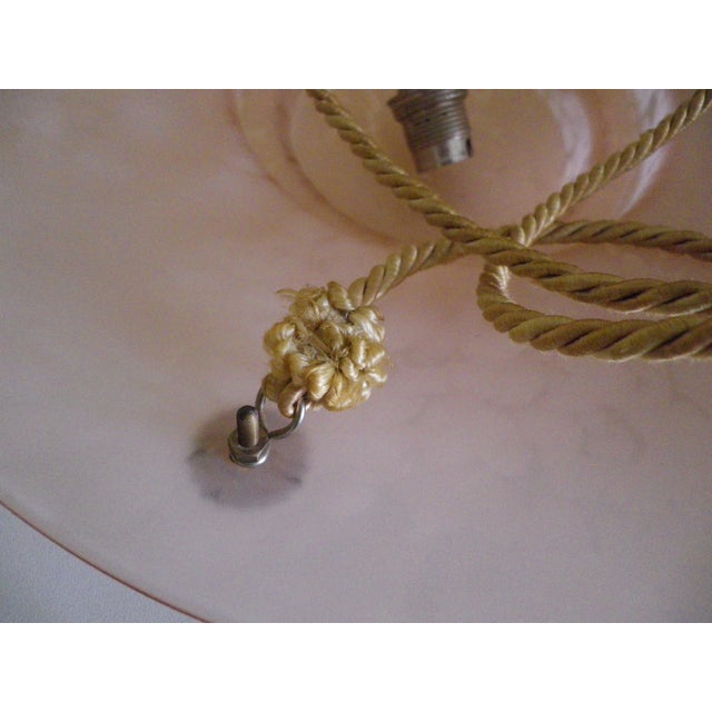 Pendant Light with Pink Gradient Shade and Braided Cord, 1940s For Sale - Image 11 of 18