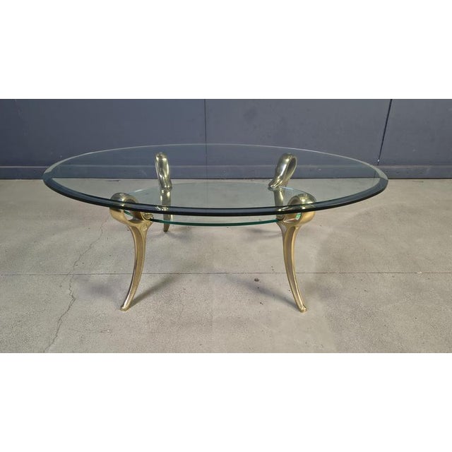 Metal Brass and Glass Coffee Table, 1970s For Sale - Image 7 of 13
