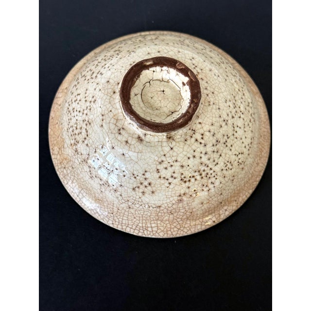 Ceramic Japanese Izumo Chawan Tea Bowl by Hino Yoshinaga with Tomobako Box For Sale - Image 7 of 13