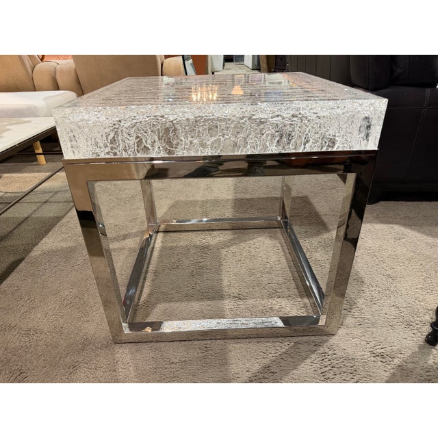Bernhardt Clear Acrylic "Arctic" Side Table Attributed to Bernhardt For Sale - Image 4 of 5