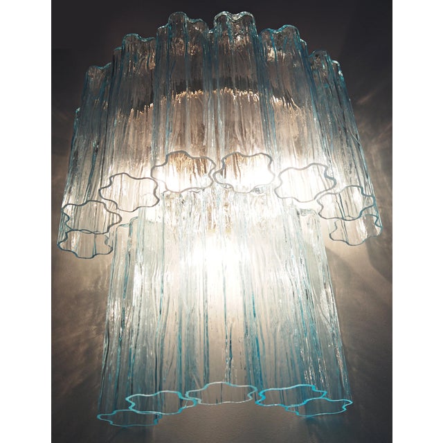 Blue Murano Glass Tube Wall Sconces, 1990, Set of 2 For Sale - Image 8 of 17