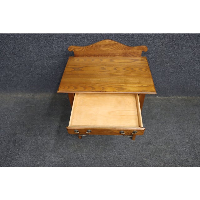 American of Martinsville Attributed Oak Nightstand For Sale - Image 10 of 11