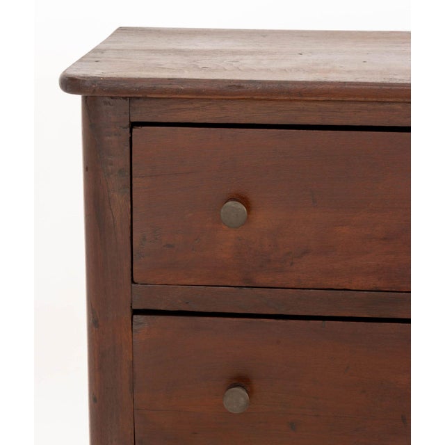 Traditional Georgian Dark Stained Oak Diminutive Chest of Three Drawers For Sale - Image 3 of 8