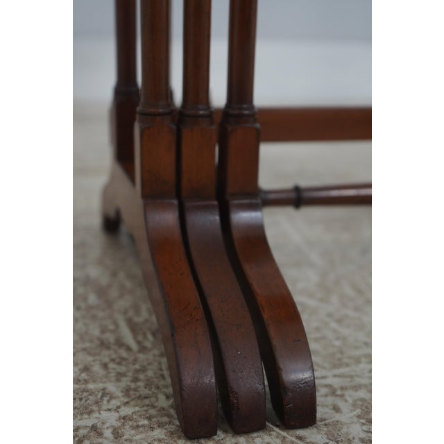 High Quality Inlaid Mahogany Nesting Stack Tables For Sale - Image 11 of 12
