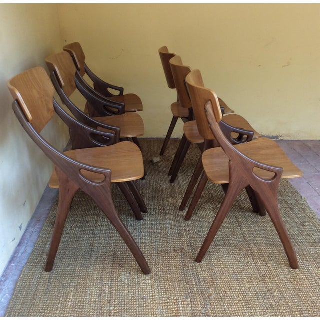 1960s Danish Dining Chairs by Hovmand Olsen for Mogens Kold, 1960s, Set of 6 For Sale - Image 5 of 15