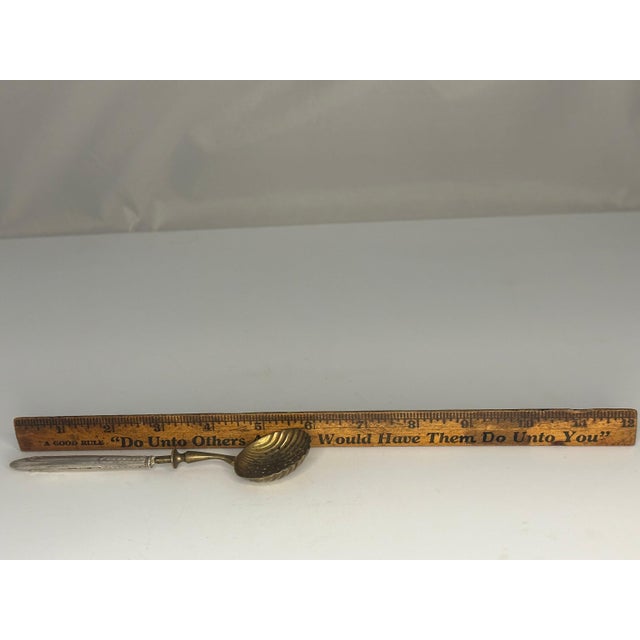 Antique Sterling Silver Gold Vermeil Sugar Sifter Spoon For Sale - Image 9 of 9