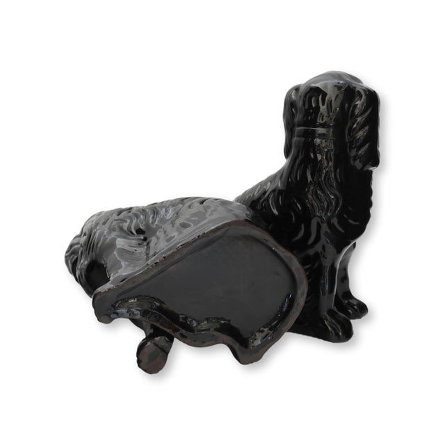 Mid 19th Century 19th Century Staffordshire Jackfield Black Spaniels / Dogs For Sale - Image 5 of 5