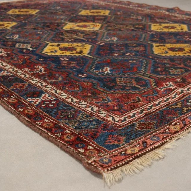 Middle Eastern Afshari Rug in Wool For Sale - Image 4 of 10