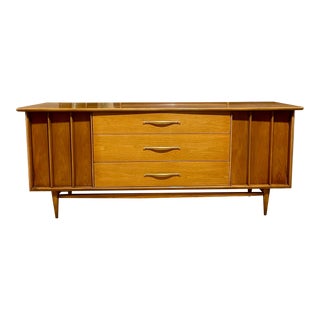 1960s Kent Coffey Foreteller Mid Century 9 Drawer Walnut Lowboy Dresser For Sale