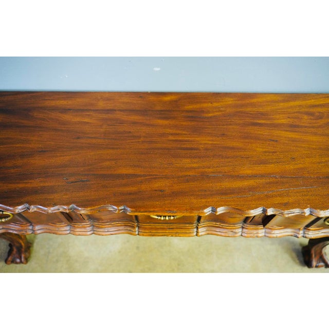 Alfonso Marina Spanish Colonial Mahogany Console With Carved Claw Feet 20th Century For Sale - Image 9 of 13