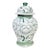 Vintage Chinoiserie Sage Green White Lotus Flower Lidded Ginger Jar For Sale