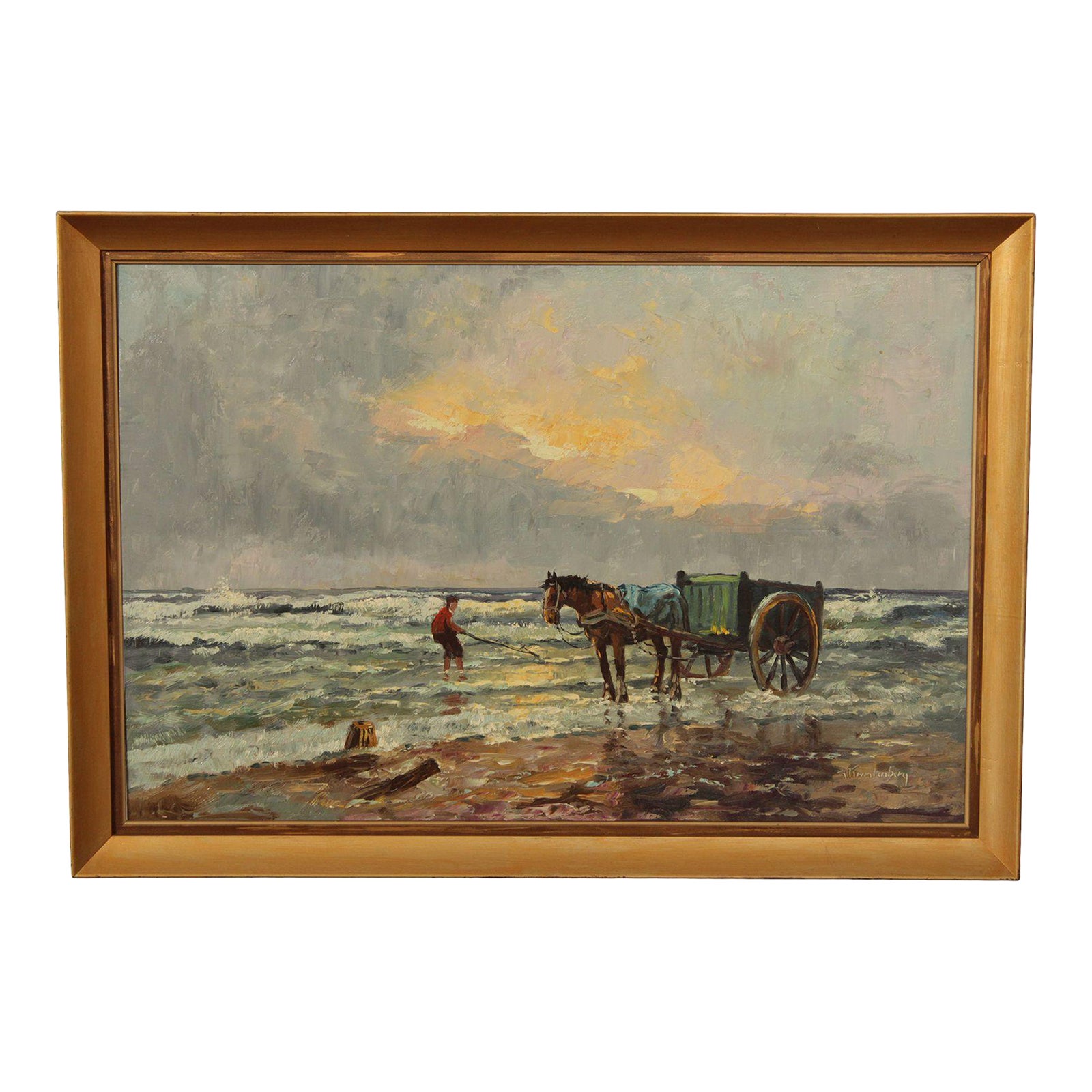 Dutch 20th Century Coastal Landscape Oil Painting by Gerrit Kwintenberg