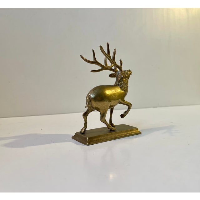 Vintage Brass Deer Figurine, 1980s For Sale - Image 3 of 9