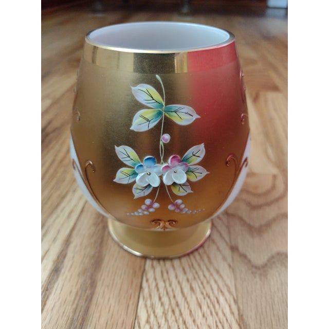 Mid 20th Century Bohemian Glass Chalice Cup For Sale - Image 4 of 12
