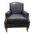 Lillian August Bluish-Gray Leather Easy Chair For Sale