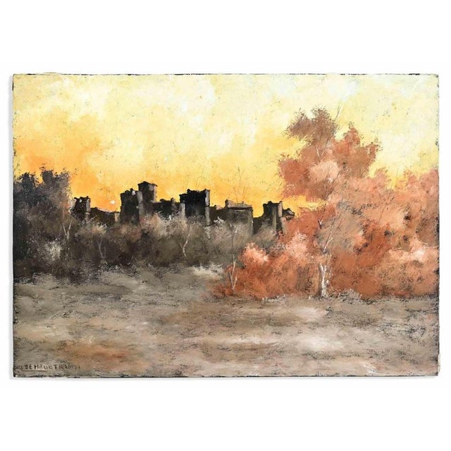 Alessandro Filetti, Umbrian Sunset, Oil & Acrylic on Canvas, 1971 For Sale - Image 4 of 4