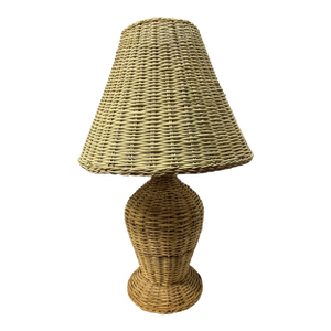 Vintage Mid-Century Modern Wicker Table Lamp