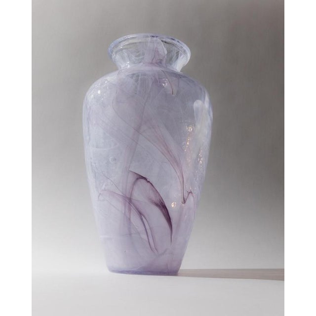 Large Vintage Vase in Lilac and White Swirl Glass, 1970s For Sale - Image 9 of 11