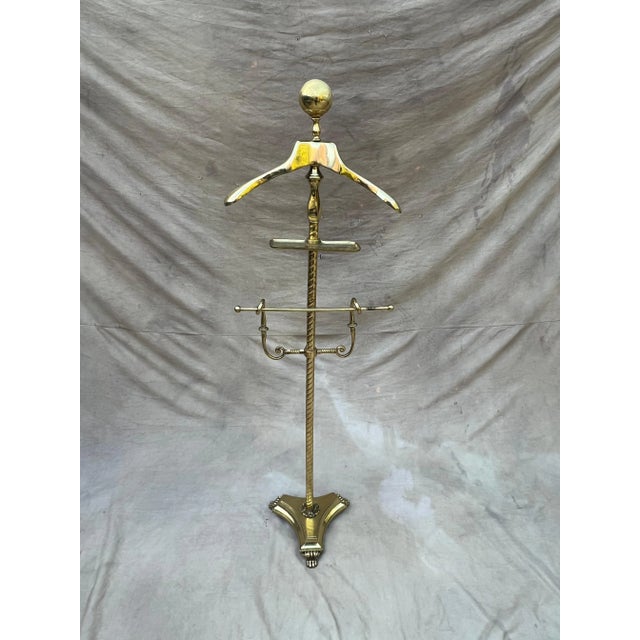 Metal Solid Brass Valet with Change and Pants Holder For Sale - Image 7 of 11