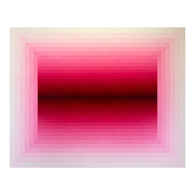 Contemporary Abstract Acrylic on Canvas "Adjusted Light (Rose Madder / Deep Rose Madder)" by Andy Harwood For Sale