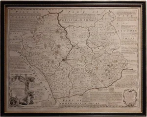 Antique Map of Leicester and Rutland by Tinney & Sayer, 1756