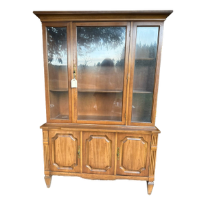 1960's China Cabinet Fruitwood Italian Neoclassical in the Style of Bernhardt