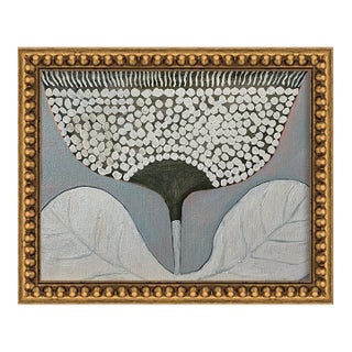 Original Framed Acrylic Botanical Painting, Organic Boho Art Floral Wall Art by Tatiana Duperault For Sale